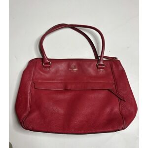Kate Spade Shelby Grant Park red soft pebbled leather satchel handbag Classy Y2K